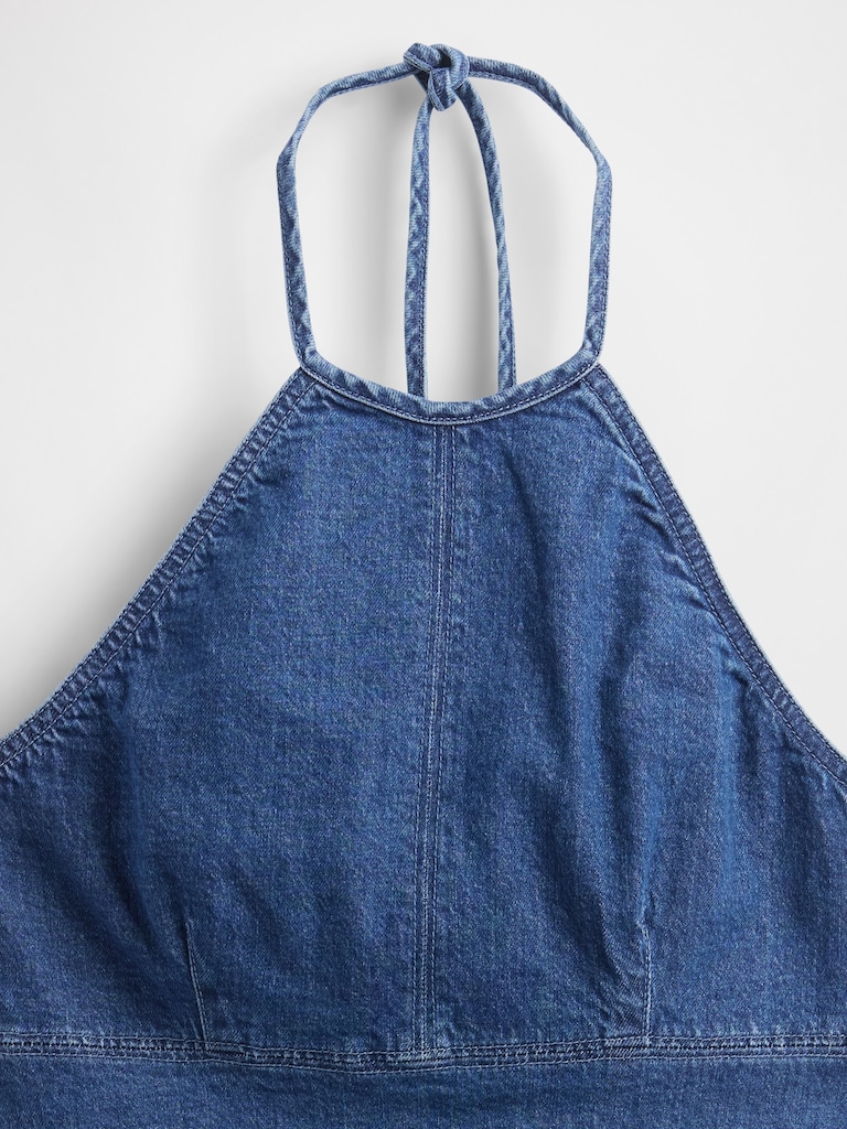 Denim Halter Mini Dress