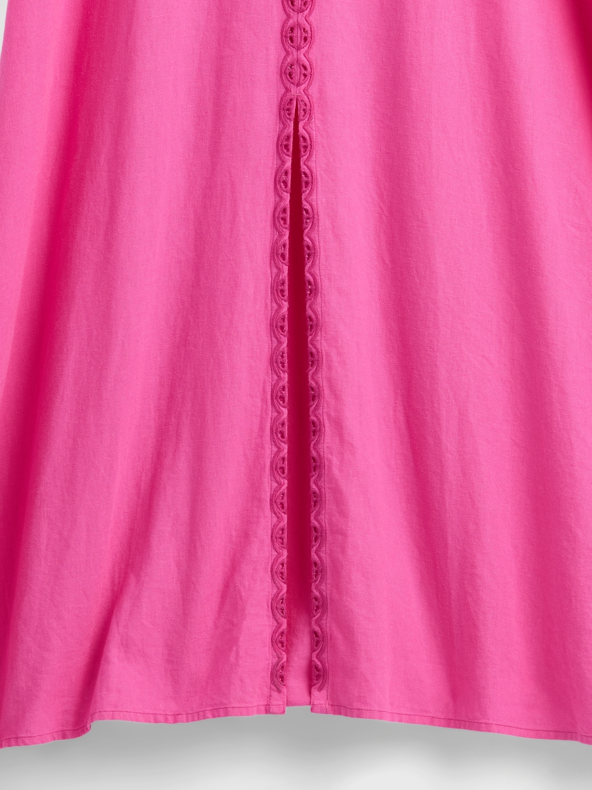 Linen-Blend Embroidered Halter Maxi Dress