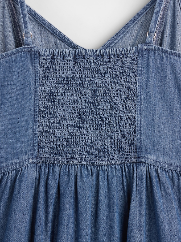 Denim Seamed Maxi Dress