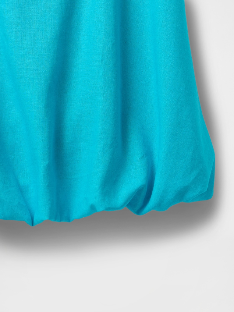 Linen-Blend Bubble Mini Dress
