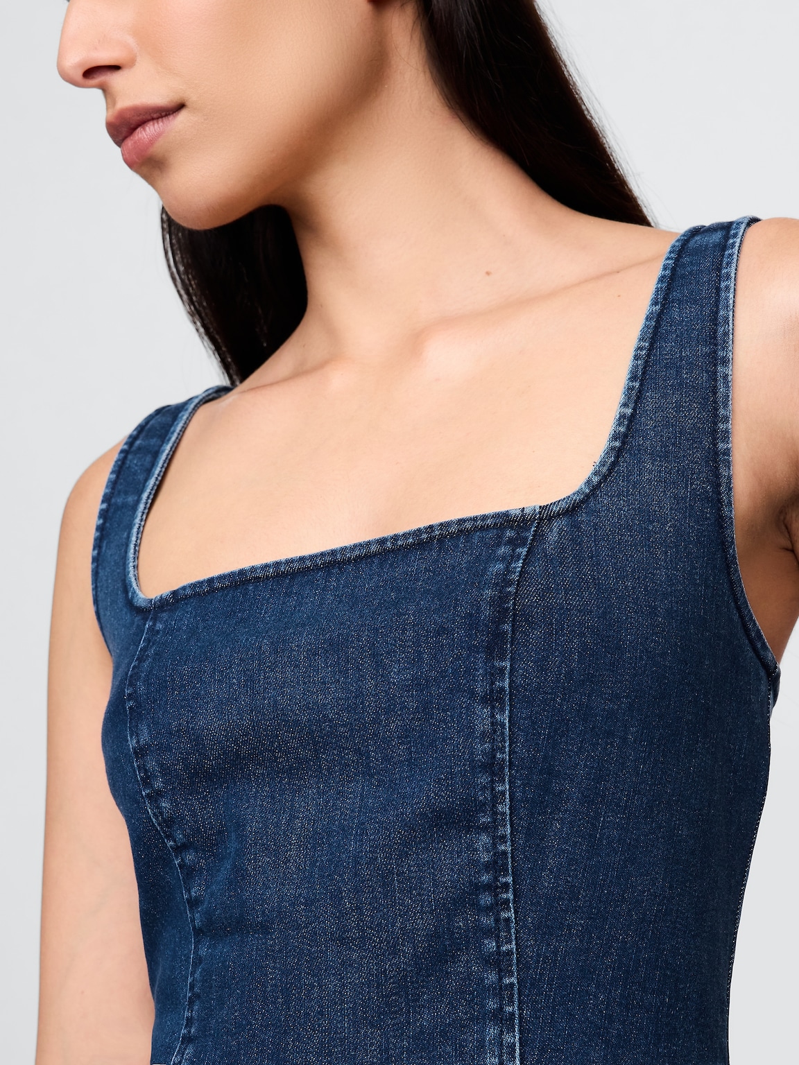 Denim Bodycon Midi Dress