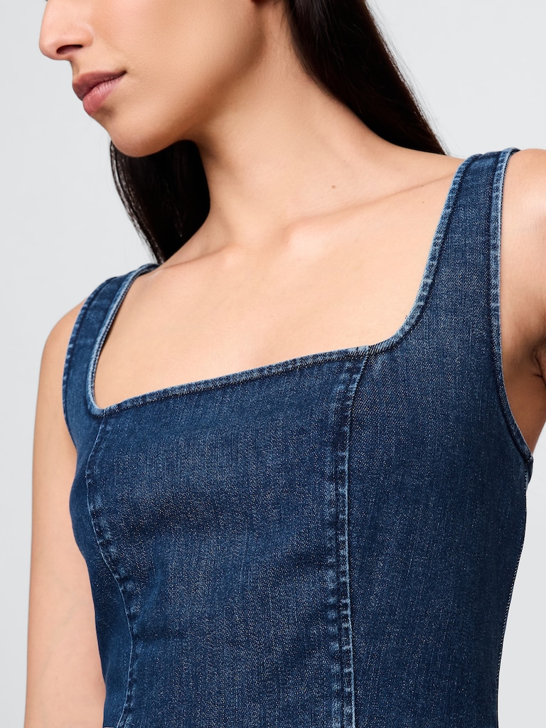 Denim Bodycon Midi Dress