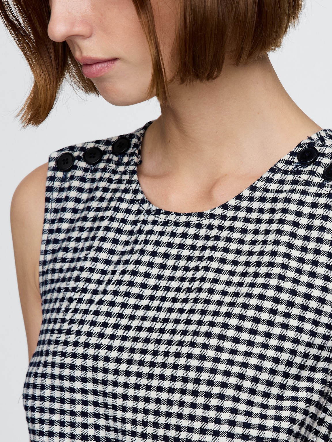 Gap × DÔEN Gingham Denim Mini Dress