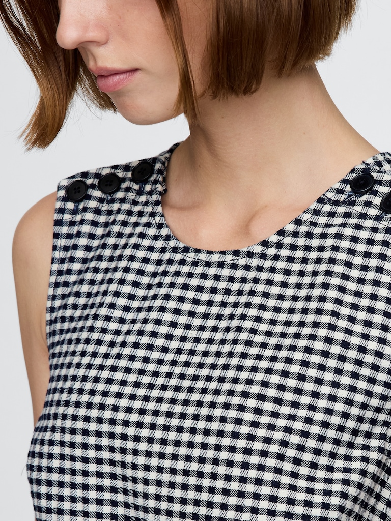 Gap × DÔEN Gingham Denim Mini Dress