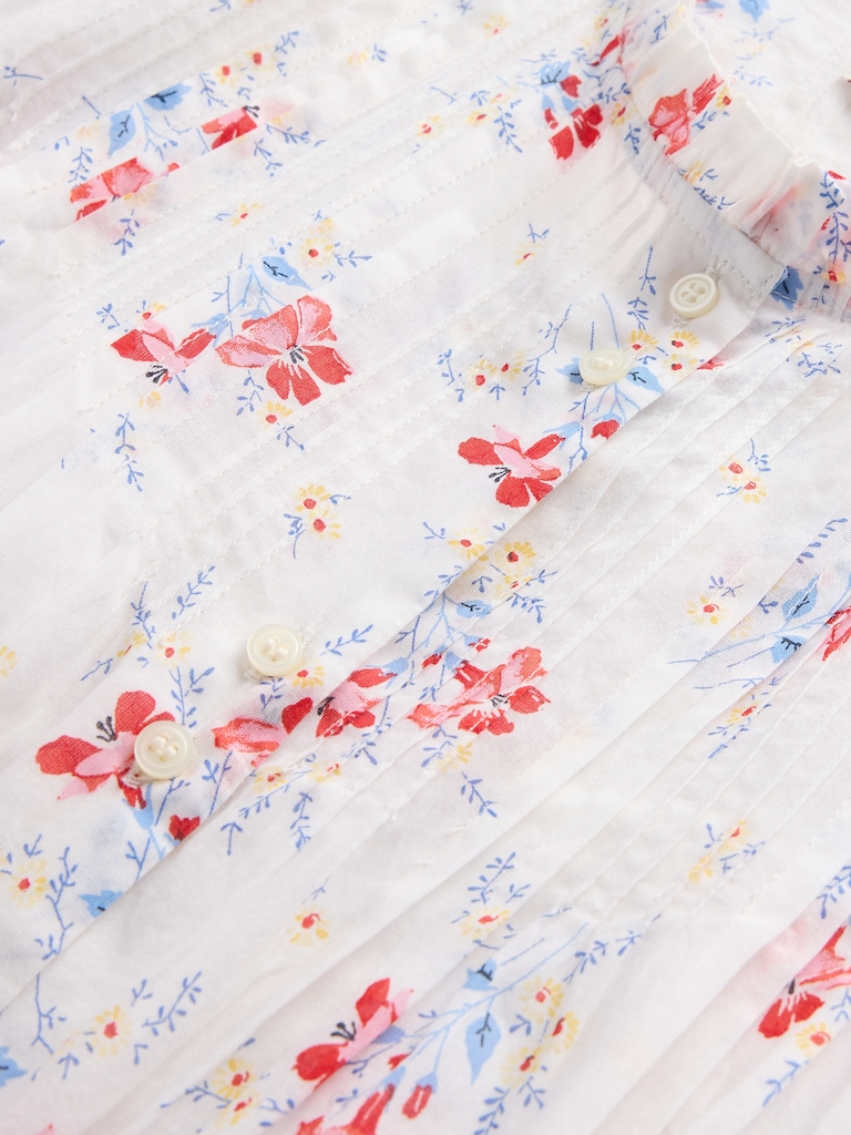 Gap × DÔEN Pintuck Floral Midi Dress