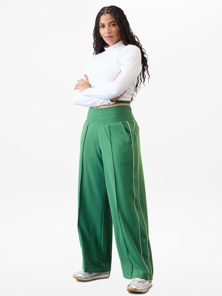 Venice High Rise Track Stripe Wide Leg Pant