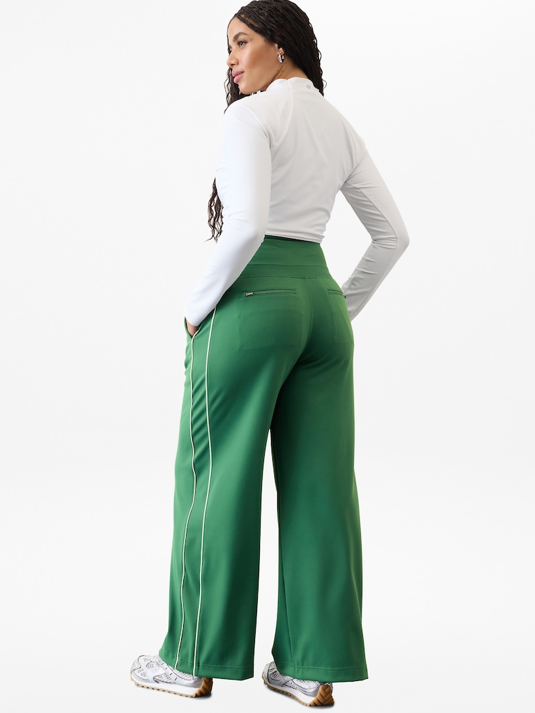 Venice High Rise Track Stripe Wide Leg Pant