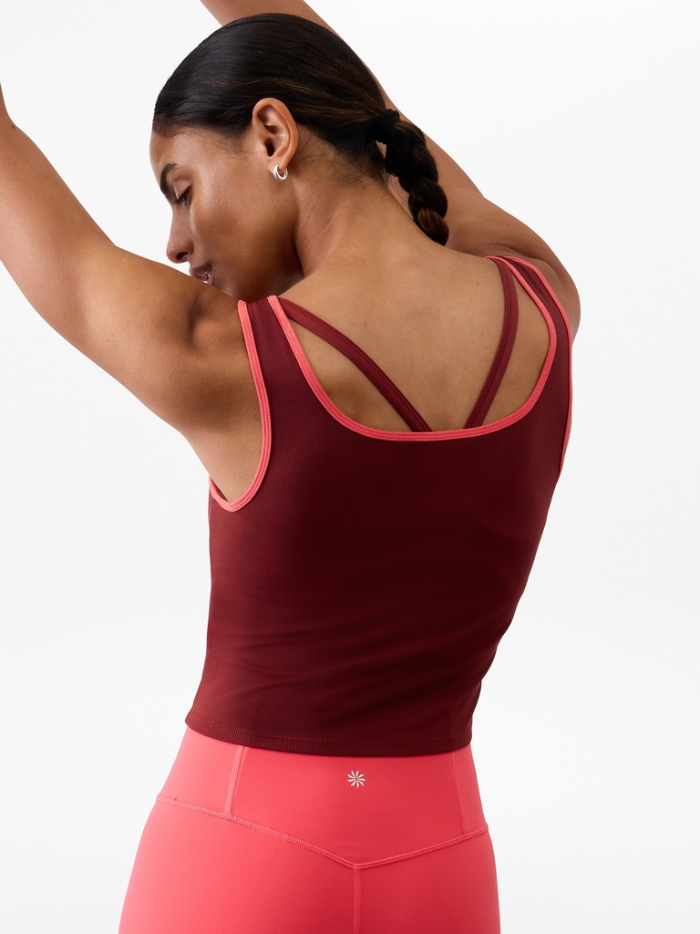 Signature Rib Square Neck Crop Tank