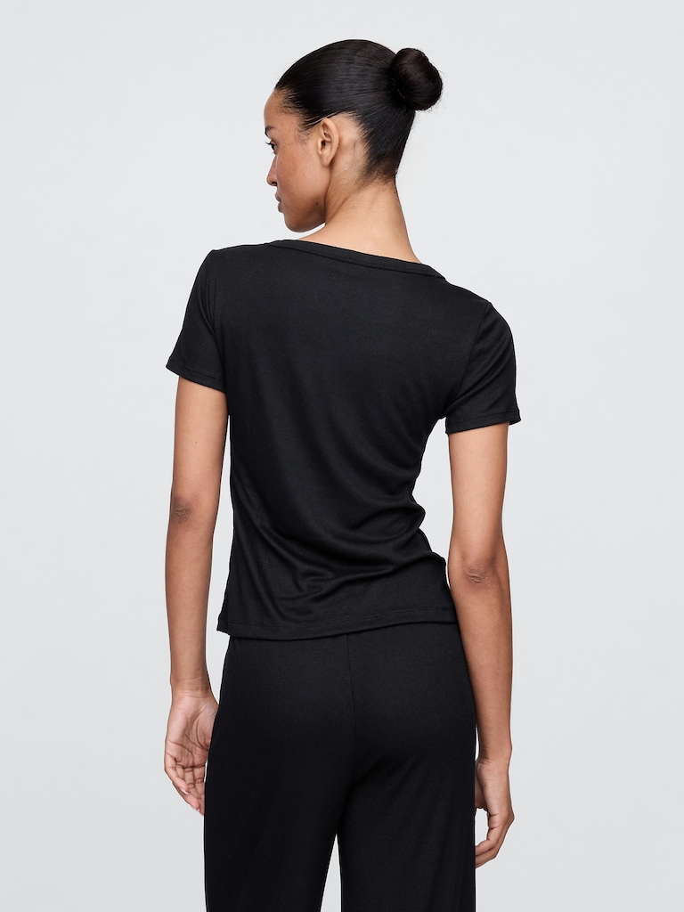 Mini Rib Henley PJ Top