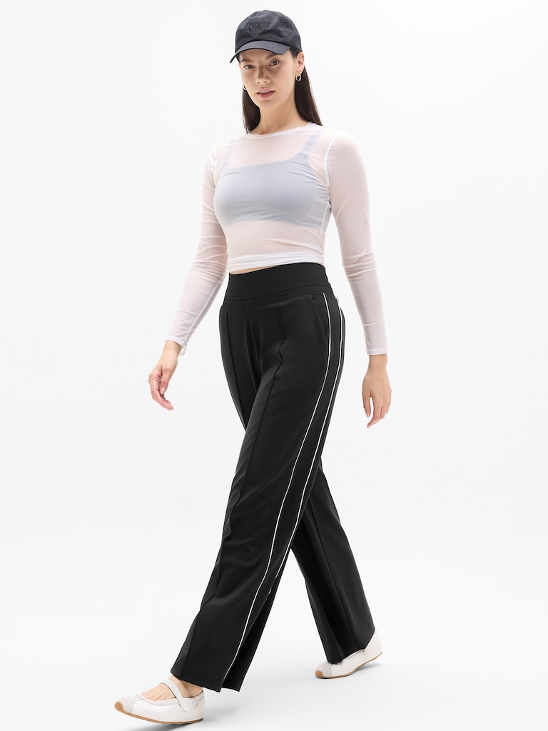 Venice High Rise Track Stripe Wide Leg Pant