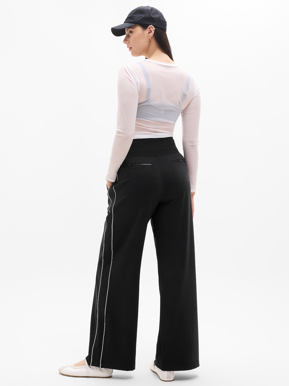 Venice High Rise Track Stripe Wide Leg Pant