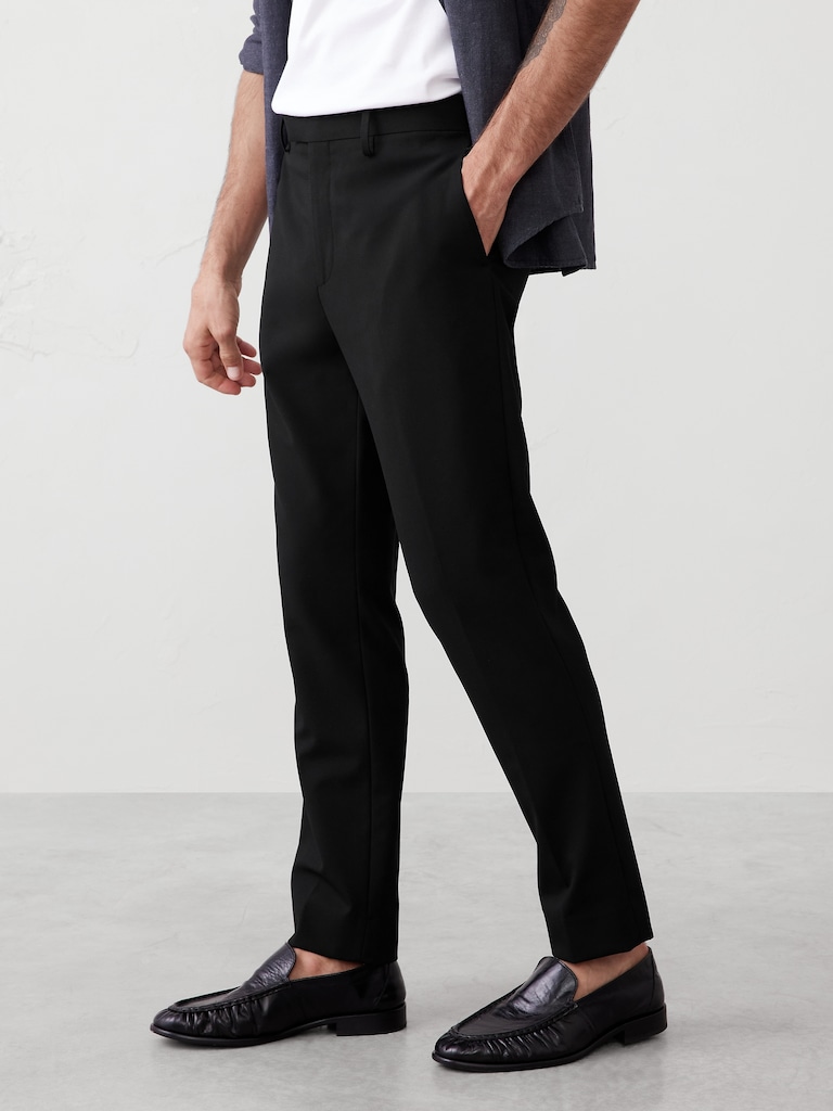 Tailored-Fit Plain Weave Suit Trouser