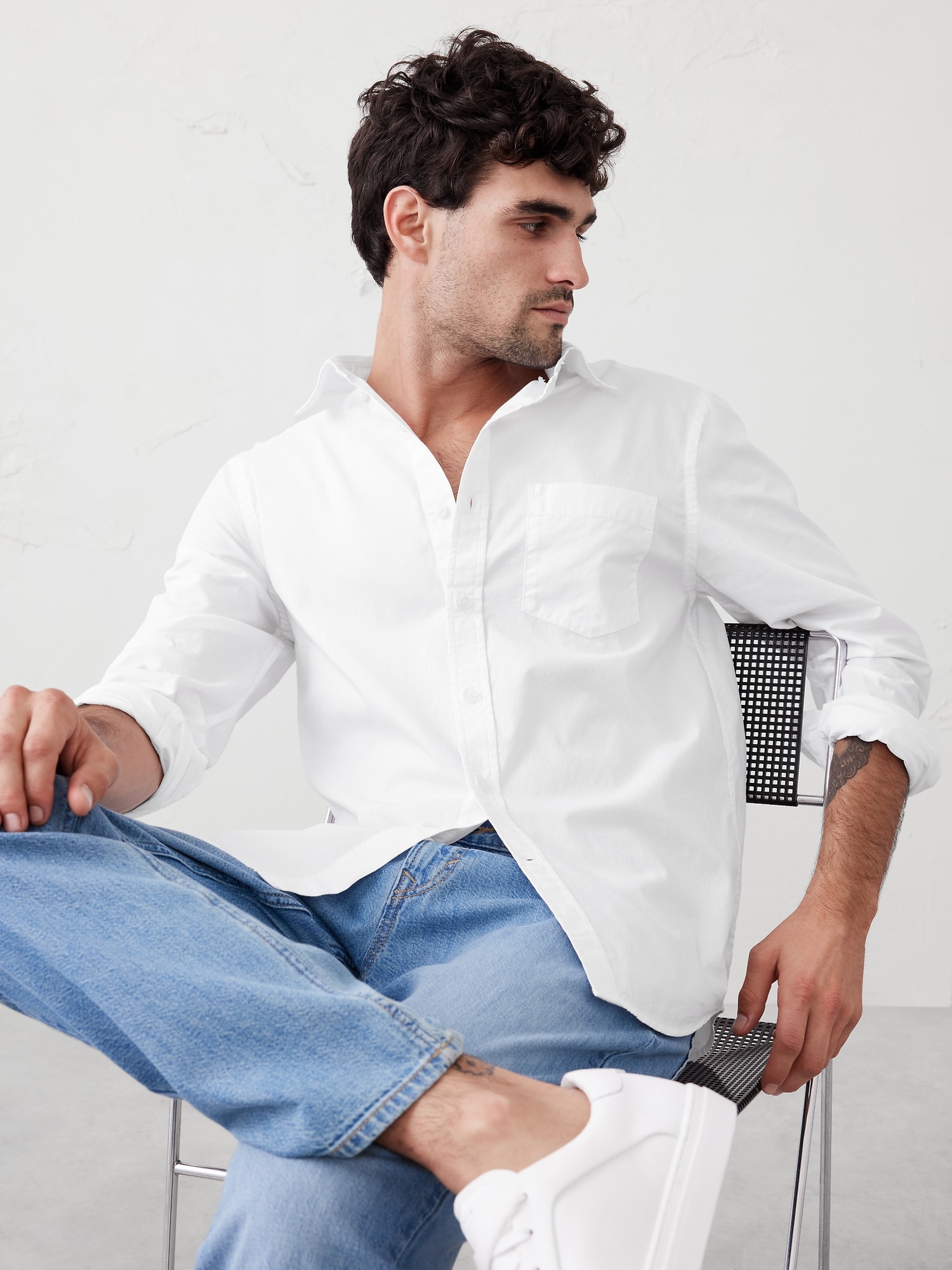 Men's White Casual Shirts | Banana Republic Factory