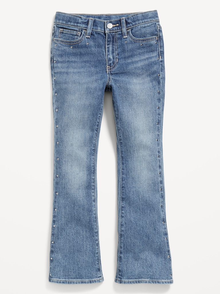 High-Waisted Studded Flare-Leg Jeans for Girls