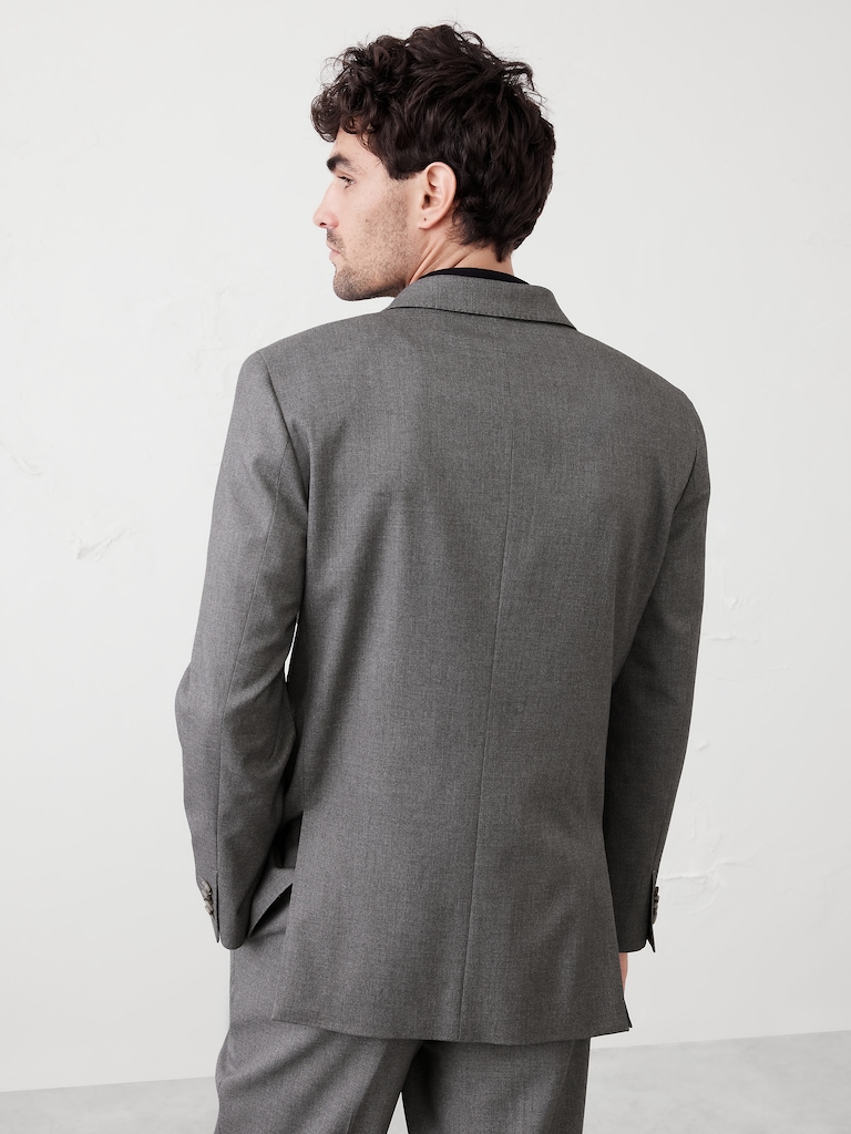Tailored-Fit Crosshatch Suit Jacket