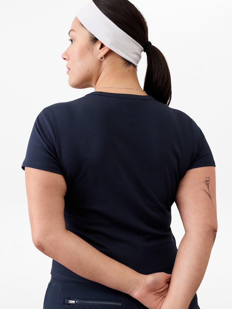 Signature Rib Crop Tee