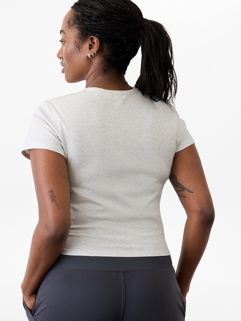Signature Rib Crop Tee