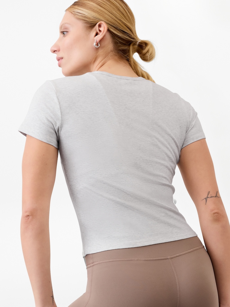 Signature Rib Crop Tee