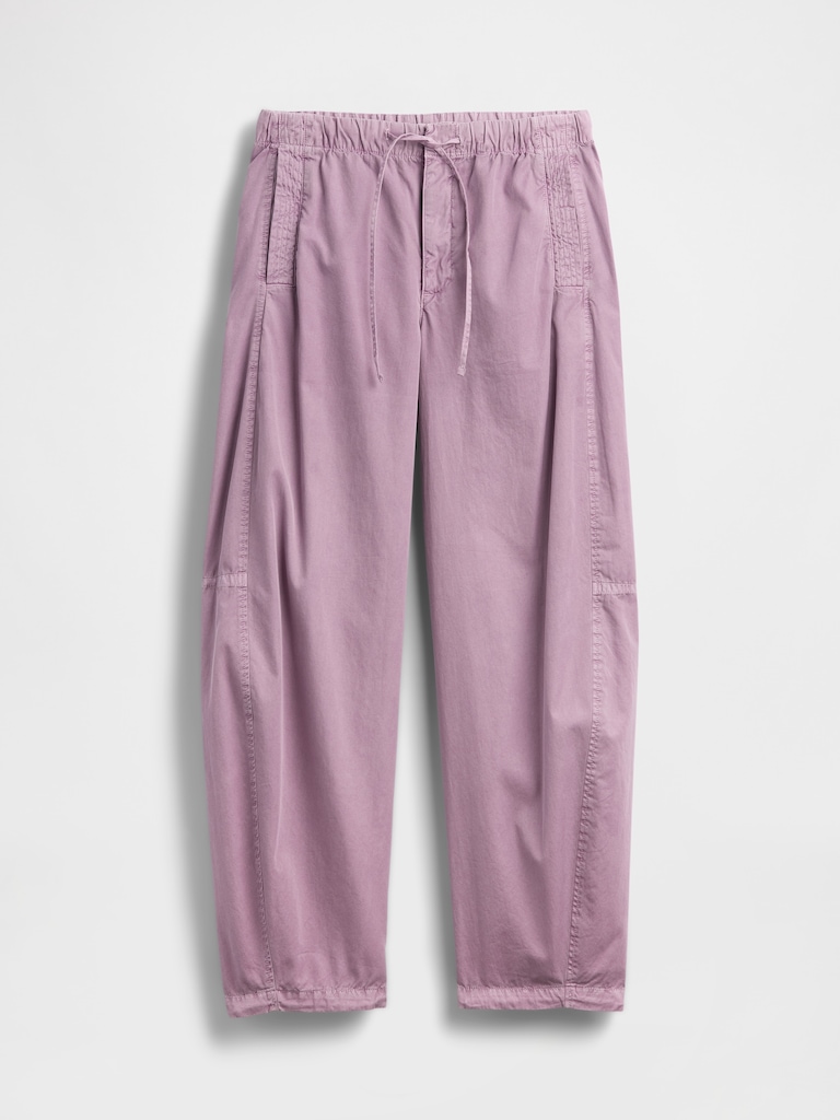Mid Rise Barrel Parachute Pants