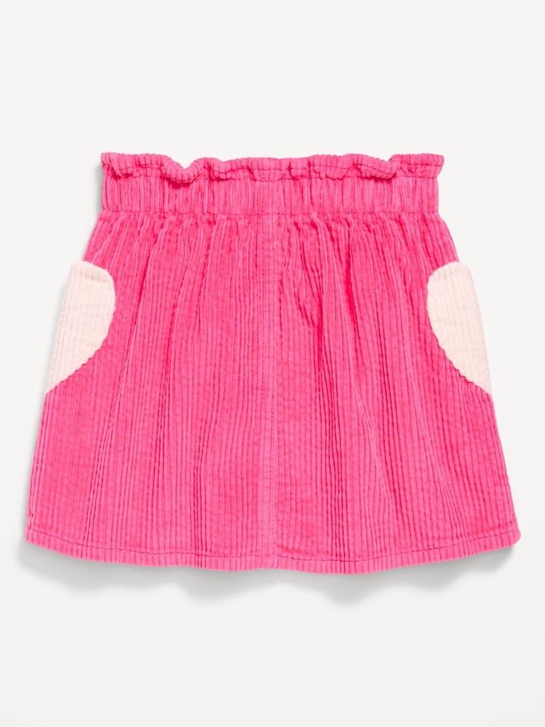 Corduroy Heart-Pocket Skirt for Toddler Girls