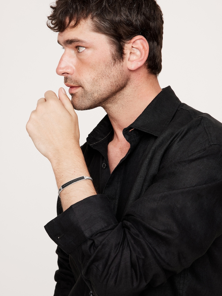 Artisan Embossed Leather Id Bracelet by Caputo & Co