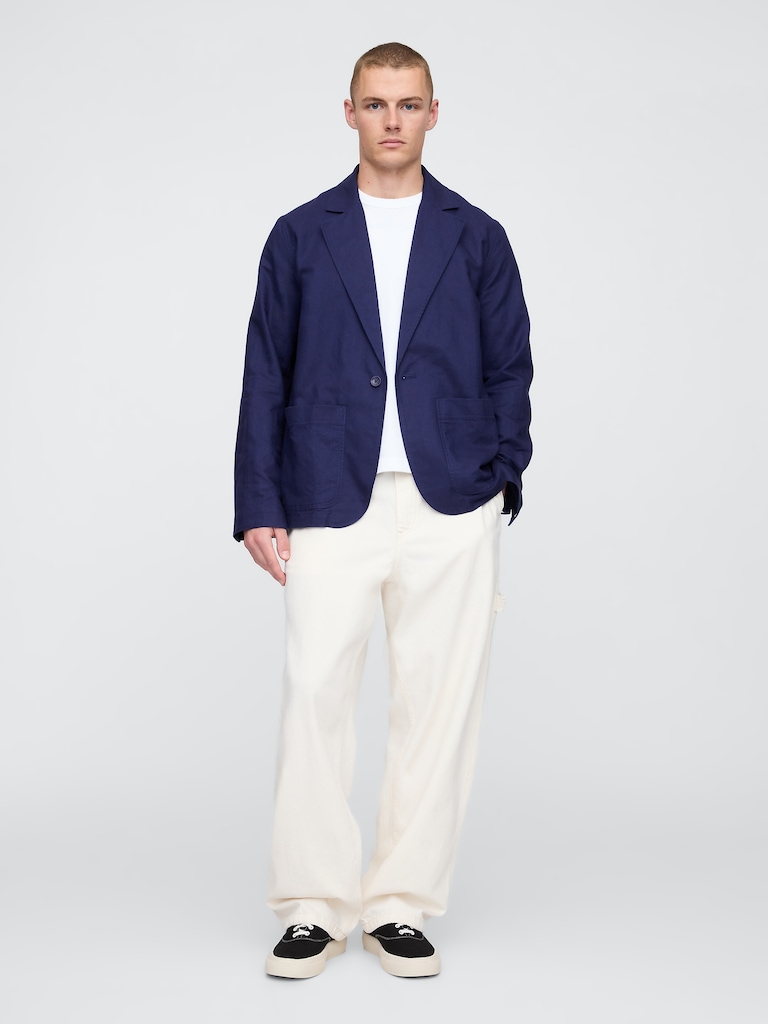Relaxed Linen-Cotton Blazer