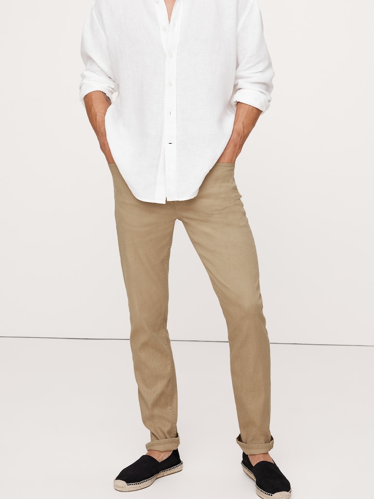 Slim Linen-Cotton Traveler Pant