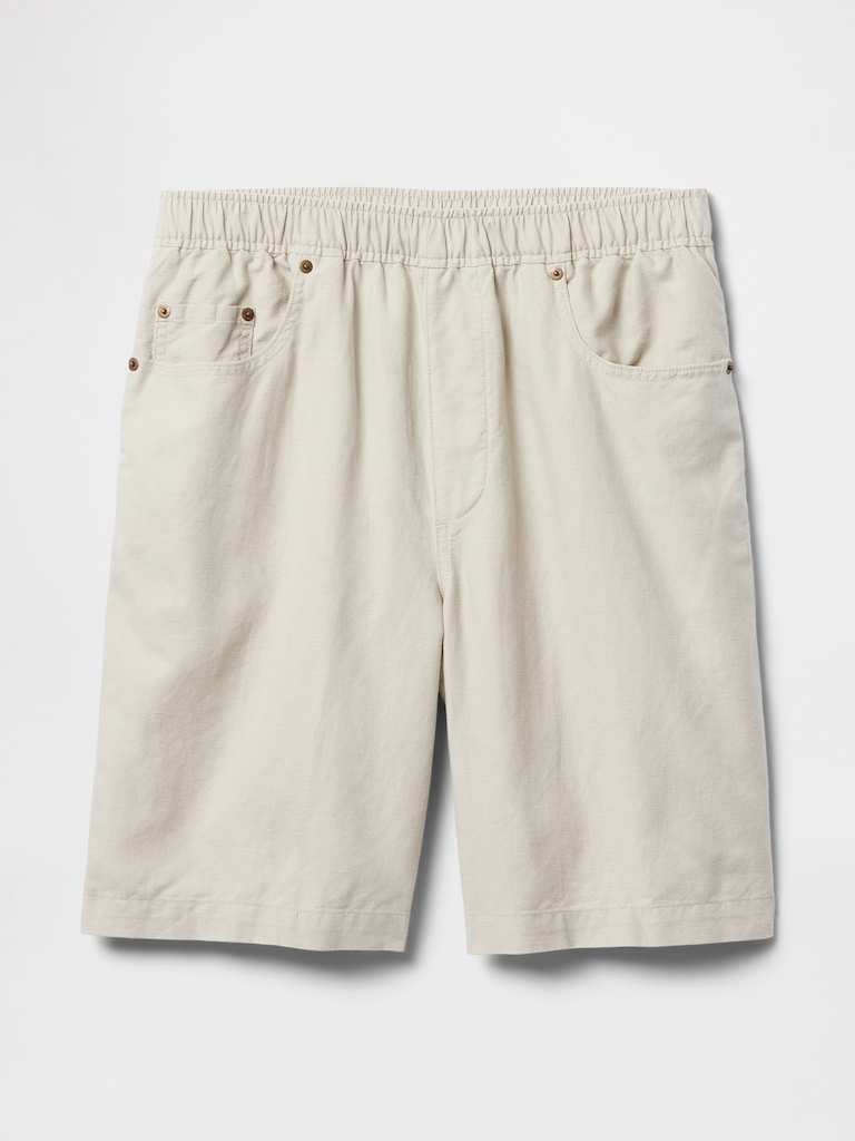 9" Linen-Cotton Easy Shorts
