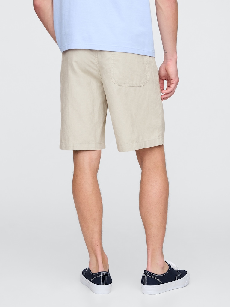 9" Linen-Cotton Easy Shorts