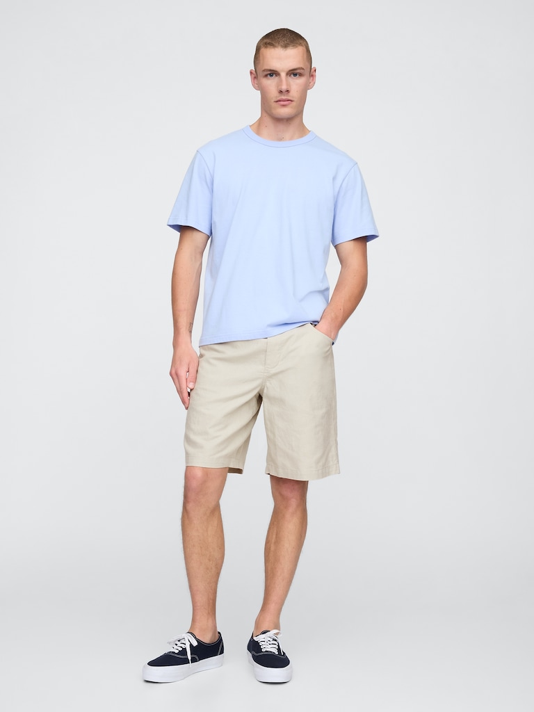 9" Linen-Cotton Easy Shorts
