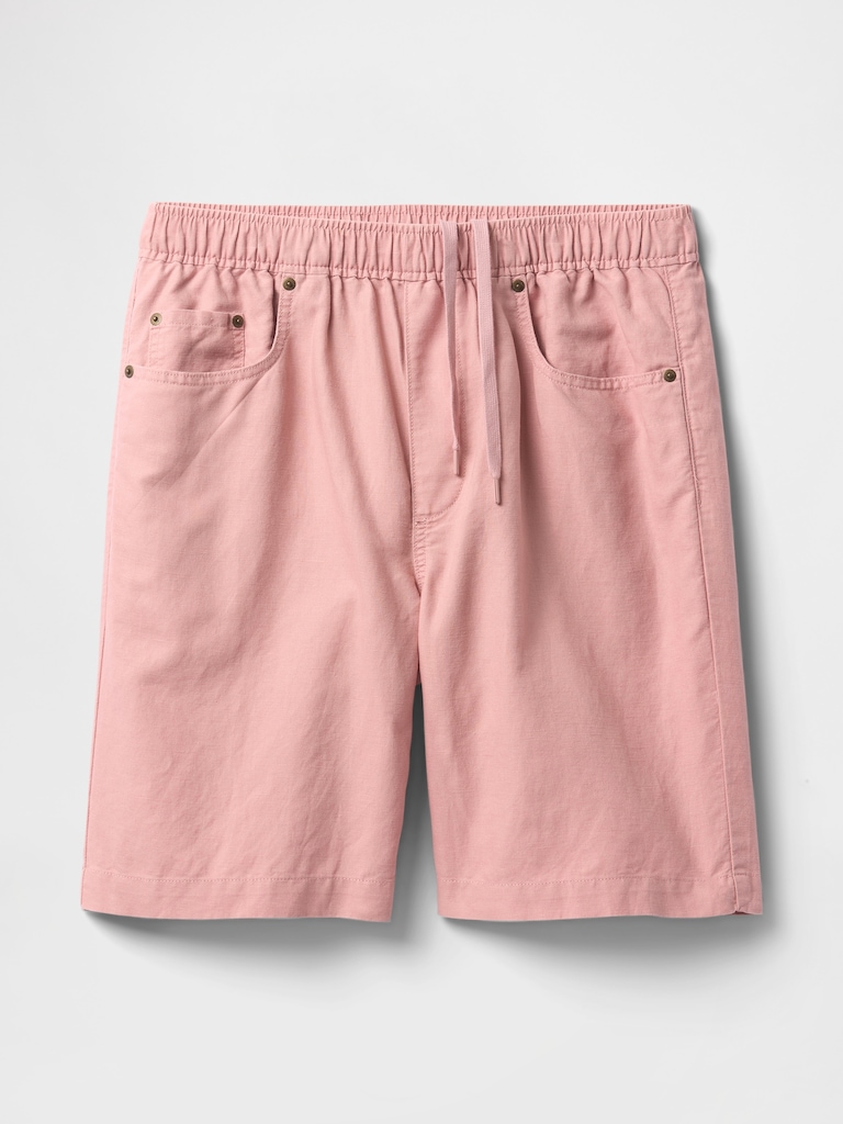 9" Linen-Cotton Easy Shorts