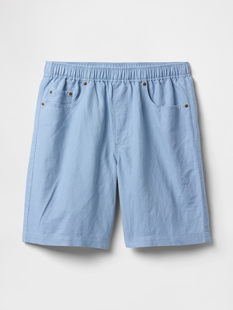 9" Linen-Cotton Easy Shorts