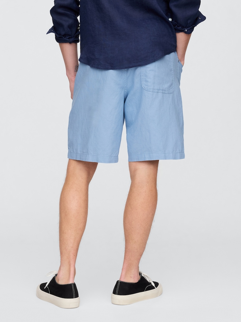 9" Linen-Cotton Easy Shorts