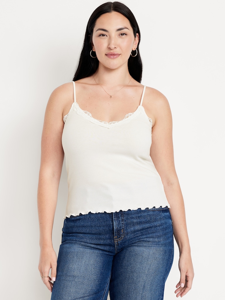 Lace-Trim Cami Tank Top