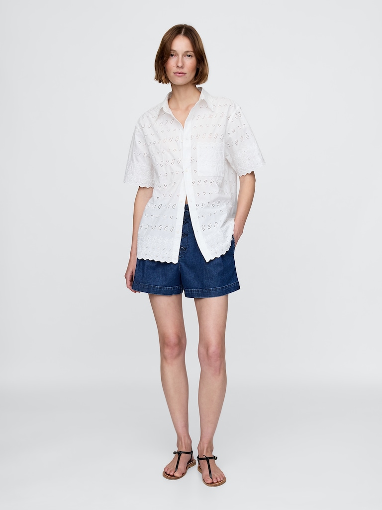 Gap × DÔEN Eyelet Shirt