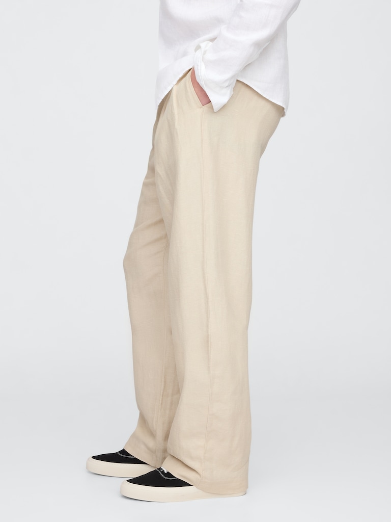 Linen-Cotton '90s Loose Pleated Khakis