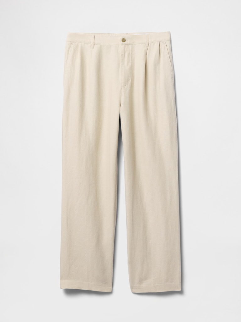 Linen-Cotton '90s Loose Pleated Khakis