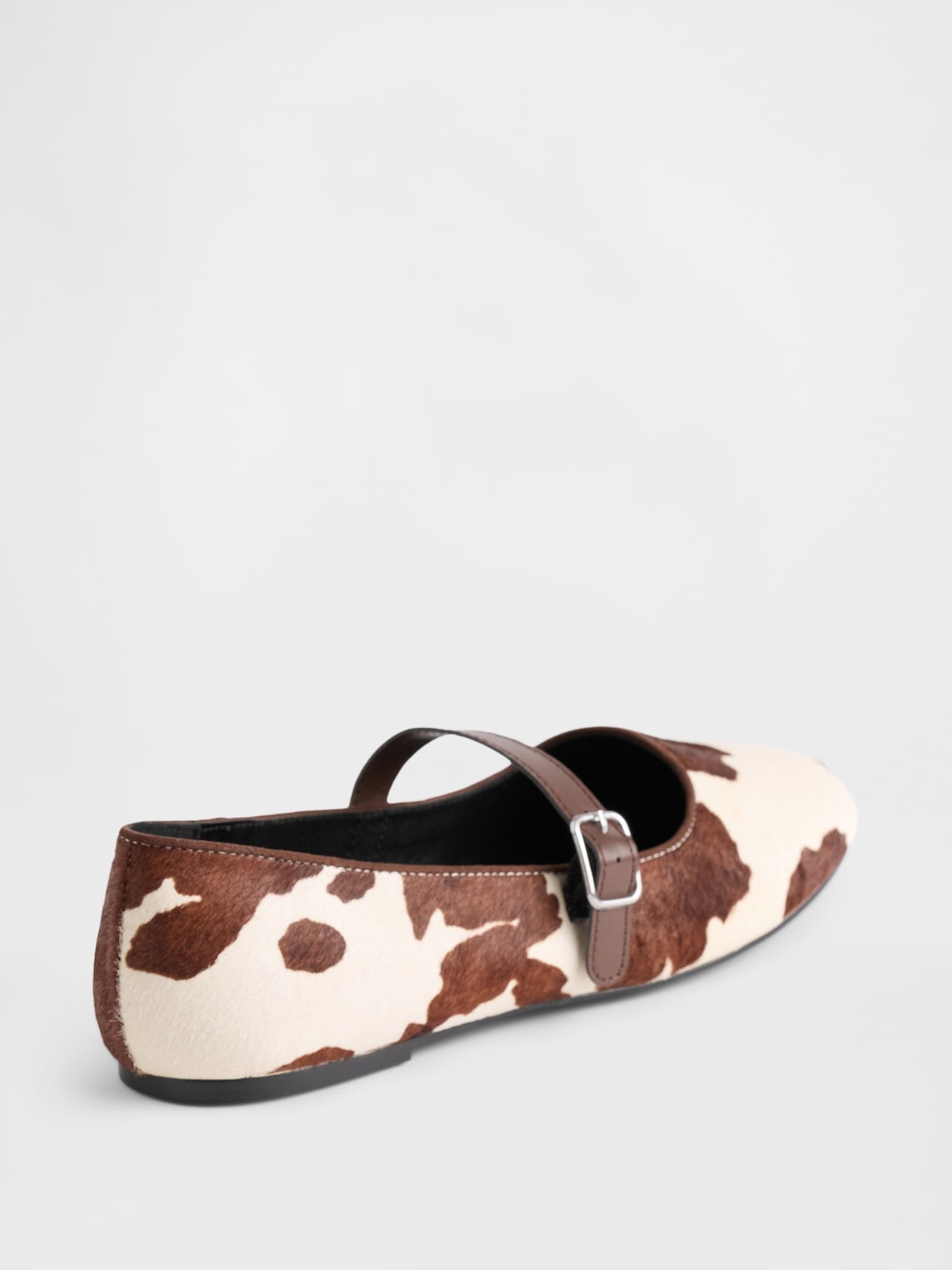 Cow Print Calf Hair Ballet Flats