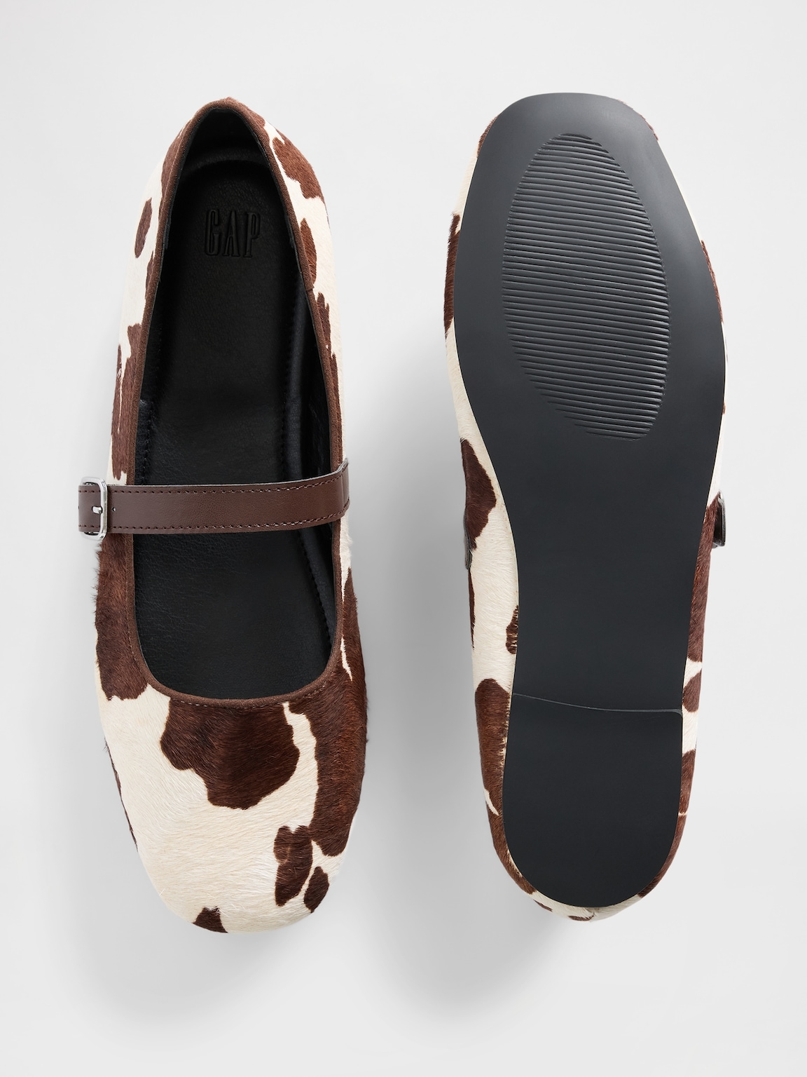 Cow Print Calf Hair Ballet Flats