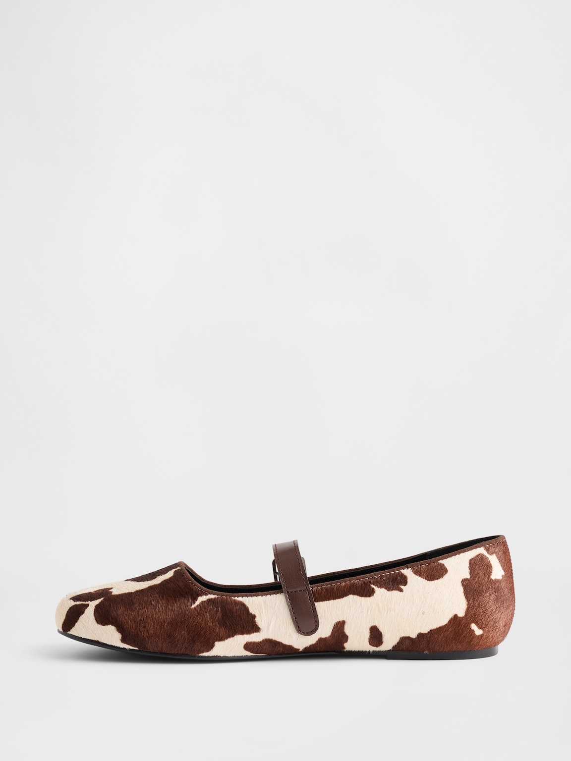 Cow Print Calf Hair Ballet Flats