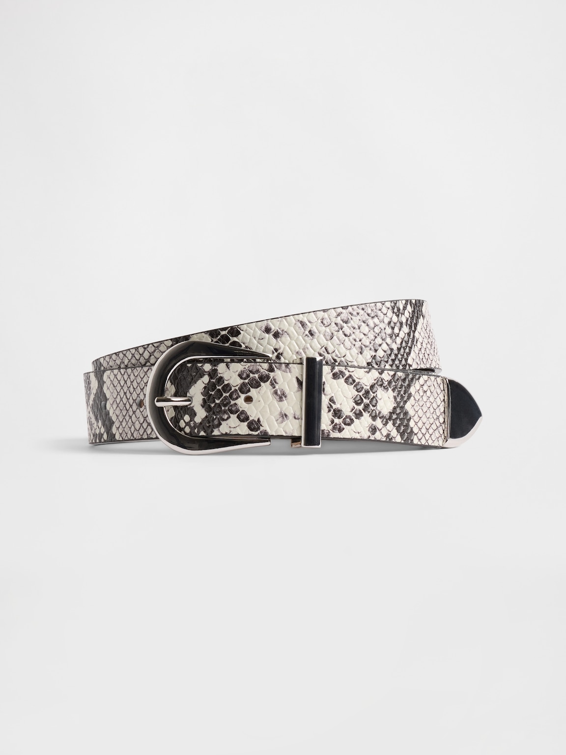 Leather Snake Print Belt