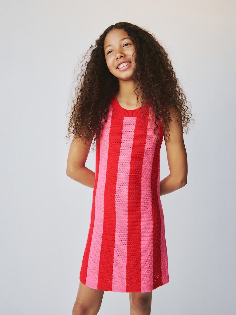 Kids Crochet Stripe Dress