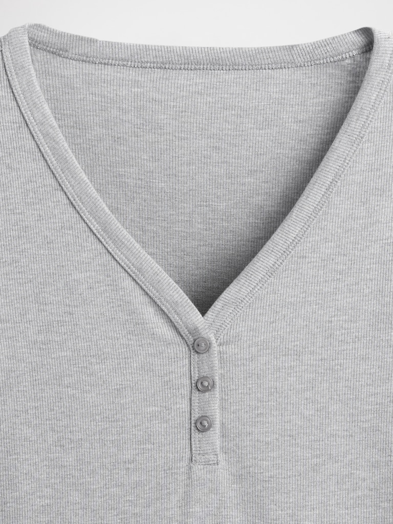 Mini Rib Henley PJ Top