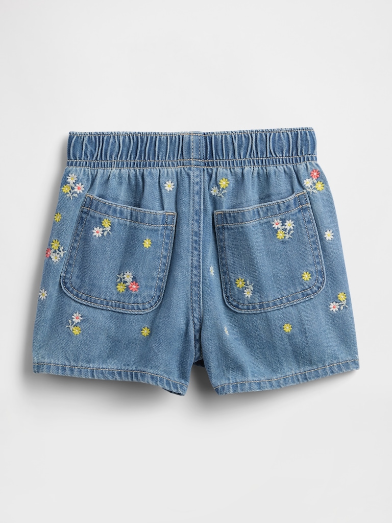 babyGap Pull-On Embroidered Denim Shorts