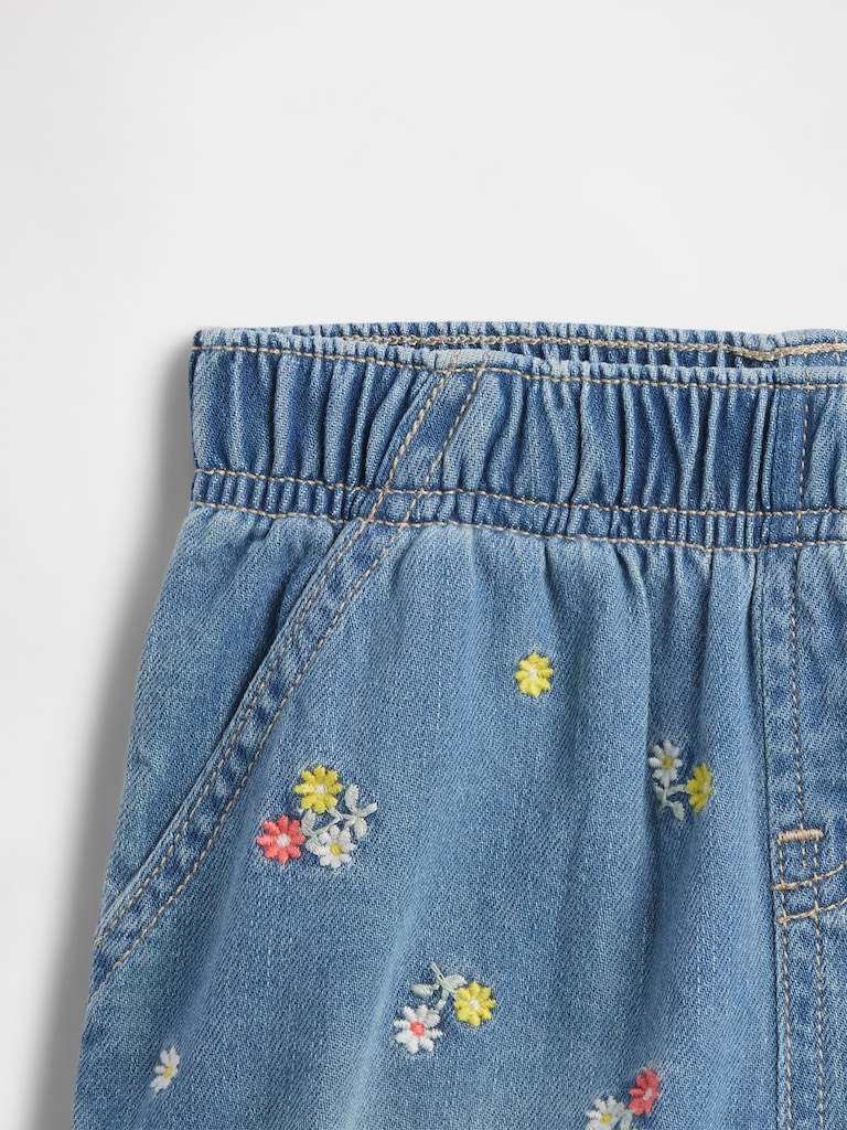 babyGap Pull-On Embroidered Denim Shorts