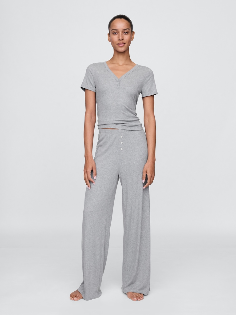 Mini Rib Henley PJ Top