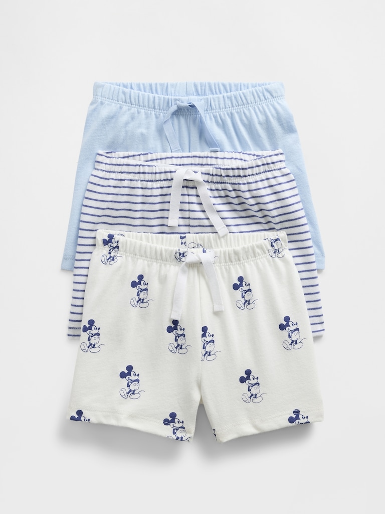 Gap × Disney Baby Organic Cotton Pull-On Shorts (3-Pack)