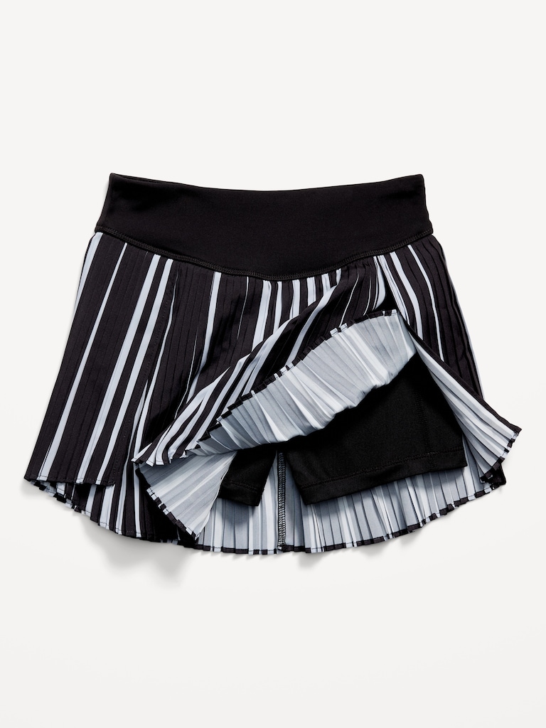 High-Waisted Pleated Performance Skort for Girls