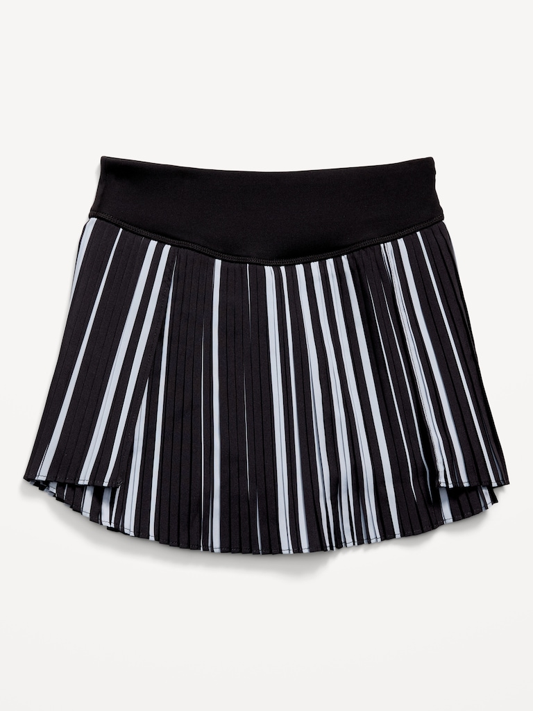 High-Waisted Pleated Performance Skort for Girls