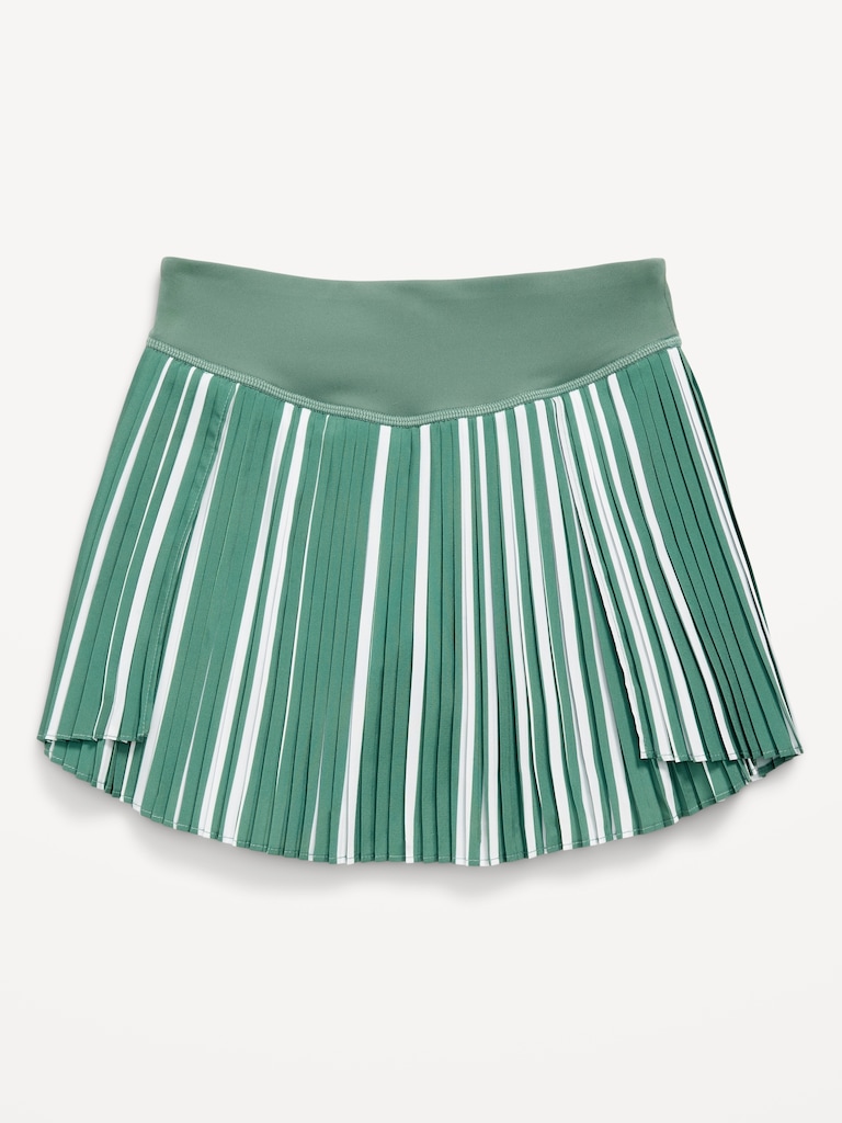 High-Waisted Pleated Performance Skort for Girls